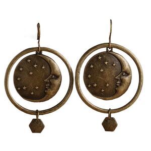 Boho moon dangle earrings #831